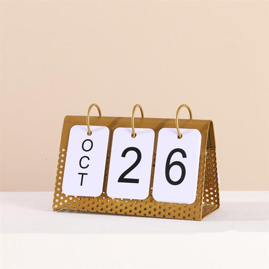 Metal Perpetual Desk Calendar