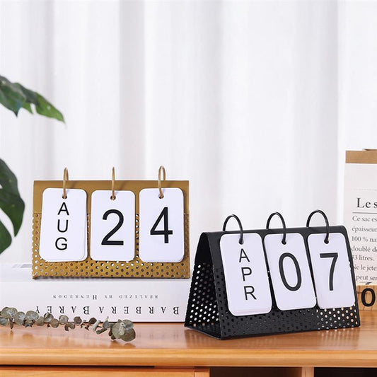 Metal Perpetual Desk Calendar