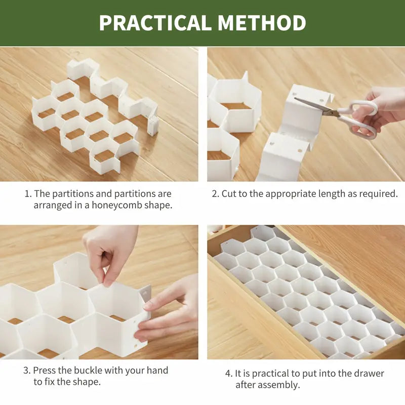 Adjustable Honeycomb Drawer Organizer