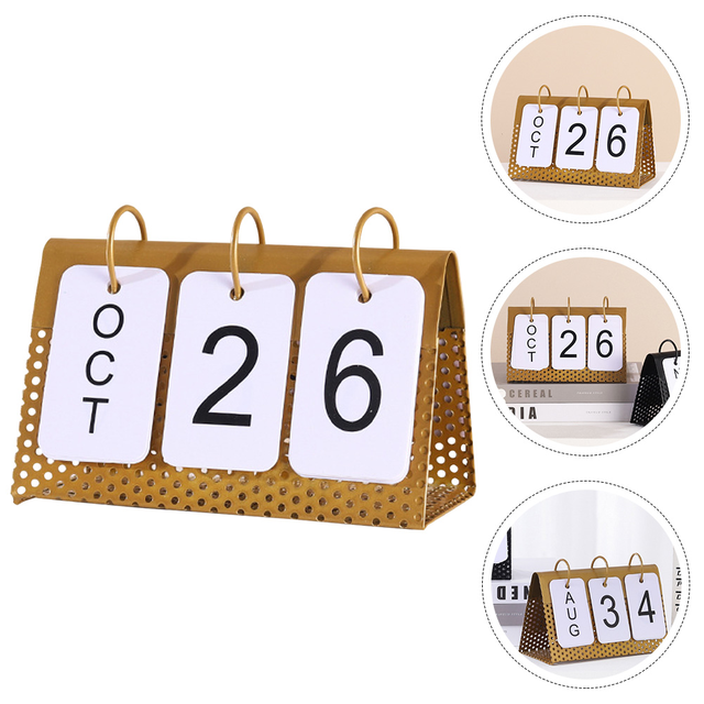 Metal Perpetual Desk Calendar
